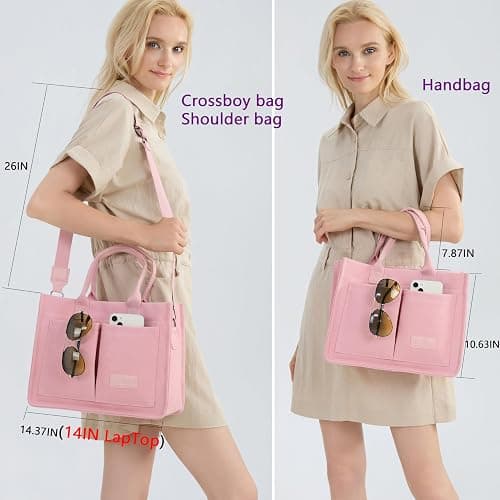 ZHMO Canvas Tote Bag for Women,Women's Bags Crossbody Bags Work Laptop Tote Bag Large Handbags Purse for Travel Nurse Teacher thumbnail 2