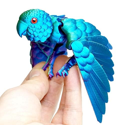 3D Print Parrot Figure, Bird with Wing,Movable Joints, Home Office Decor,Interesting Toys for Autism/ADHD,Festival Gifts toco,Fidget Toys, Executive Desk Animals Toy - Image 1