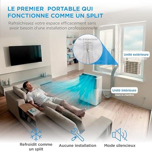 MIDEA Climatiseur PortaSplit Mobile Silencieux 4-in-1| 12000 BTU | Chauffage et Climatisation Portable Prêt à Poser 3,5kW- Clim Mobile avec rafraîchisseur, déshumidificateur, chauffage,ventilateur thumbnail 2