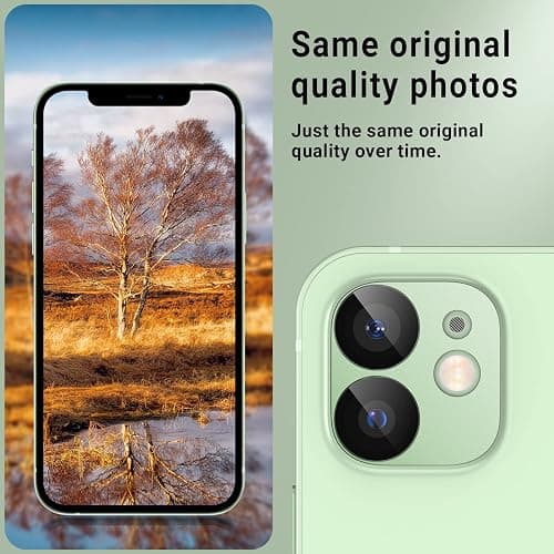 Korecase [ 2 Pack Camera Lens Protector for iPhone 12, Aluminum Metal Lens Film, 9H Hardness Tempered Glass Camera Screen Cover,Bubble Free,Strong Stickiness Case Friendly - Black thumbnail 5