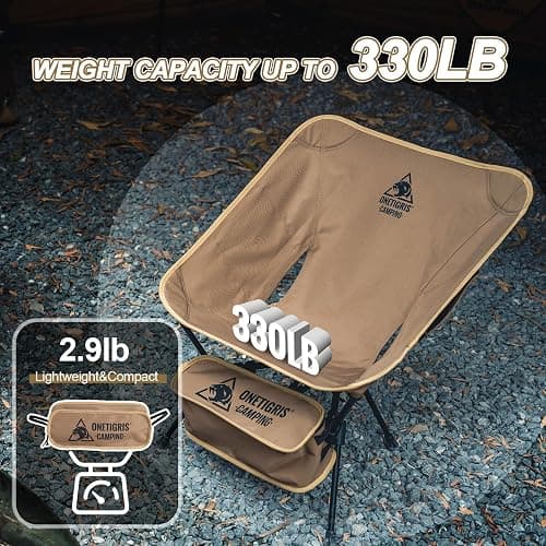 ONETIGRIS Tigerblade Camping Chair, Lightweight Folding Backpacking Hiking Chair, Compact Portable 330 lbs Capacity thumbnail 7