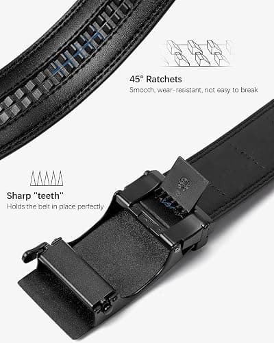 BOSTANTEN Mens Belt Leather Ratchet Belt For Men Dress and Casual with Adjustable Buckle, Trim to Fit thumbnail 7
