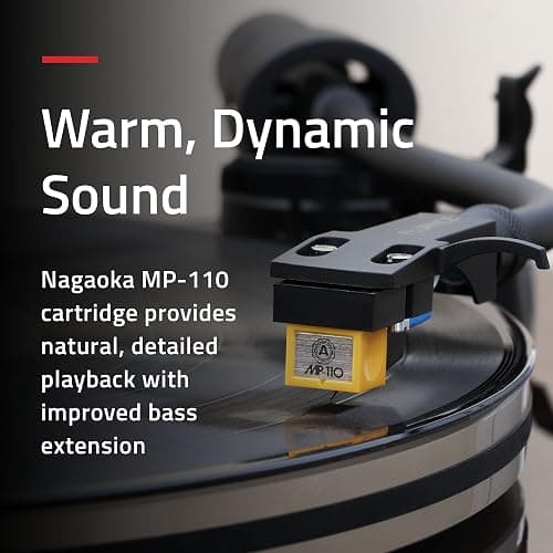 Fluance RT85N Reference High Fidelity Vinyl Turntable Record Player with Nagaoka MP-110 Cartridge, Acrylic Platter, Speed Control Motor, High Mass MDF Wood Plinth, Vibration Isolation Feet - Walnut thumbnail 3