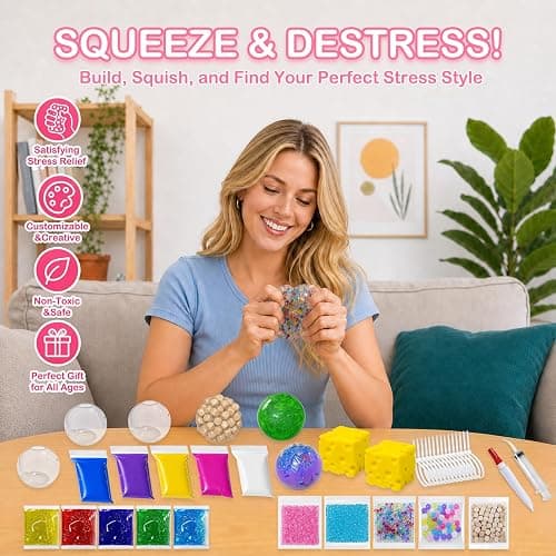 DIY Stress Ball Making Kit - 12 TPR Skins - Immersive Asmr Ball Squishy kit- Craft Kits Stress Balls - Crunchy Stress Ball - Handmade Make Your Own Fidget Stress Balls Kit for Adults thumbnail 6