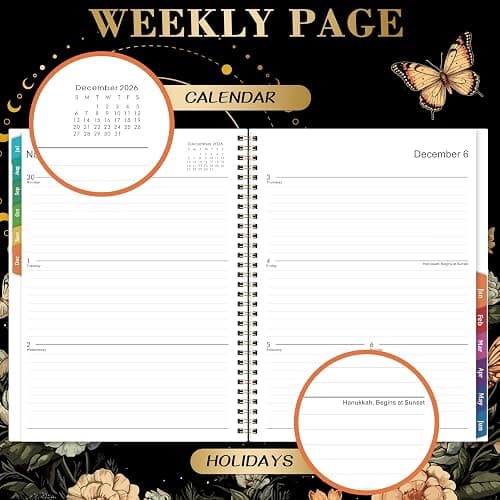 Planner 2026-2027 - Academic Planner 2026-2027, July 2026 - June 2027, 9" x 11", 26-27 Planner Weekly and Monthly, Colorful Tabs, Back Pocket, Perfect Daily Organizer - Butterfly thumbnail 4