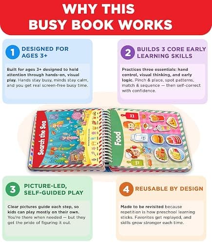 Doctor Jupiter Montessori Preschool Busy Book for Toddlers 3+ Year Olds | Preschool Learning Activities - Educational Travel Toys | Birthday Gift Ideas for Boys & Girls thumbnail 6