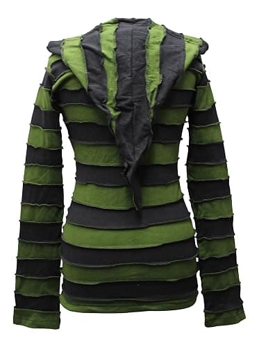 Shopoholic Fashion Women Outstitched Stripy Rib Hoodie thumbnail 2