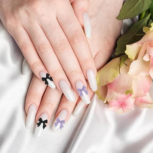 240 PCS Bowknot Nail 3D Bow Charms Art Accessories Nail Colorful Bowknot Nail Charm Acrylic Butterfly Nails Cute Bow Decors Nail Charms for Holiday Parties and Craft Making thumbnail 7