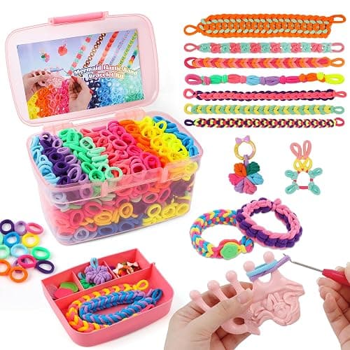DPAPDI Bracelet Making Kit Toys for Kids, Girls Crafts for Ages 6-12 | Mermaid Weaving Loom Bracelets Kits with 1200+ Colorful Fabric Loops, Birthday Gift for DIY Beginners - Image 1