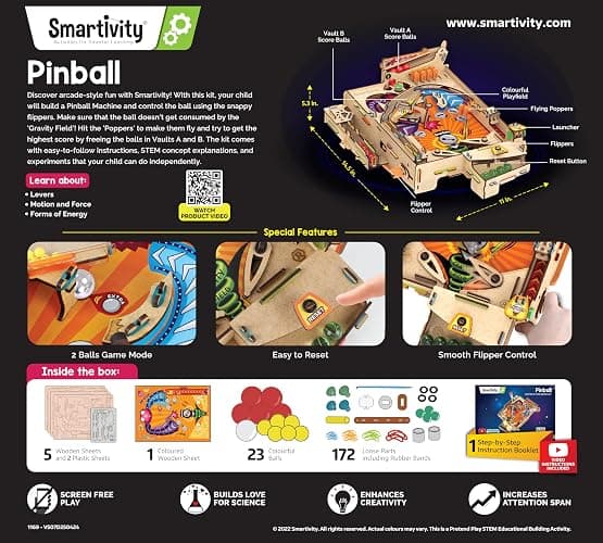 Smartivity DIY Pinball Machine for Kids 8-14 Years Old | Global Award Winning Arcade Game | Birthday for Smart Kids | STEM Toy for Boys & Girls I Fun Family Game thumbnail 7