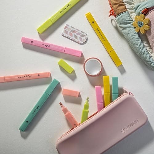 DIVERSEBEE Glitter Bible Highlighters with Soft Chisel Tip, 5 Pack Assorted Color Pens No Bleed, Quick Dry, Cute Aesthetic Marker Set for Bible Study Journaling Supplies (Sunshine) thumbnail 8