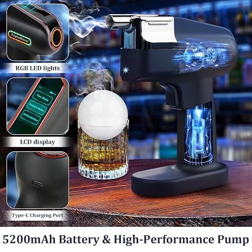 ExploNova Cocktail Bubble Smoke Gun Kit with 5 Flavour Aroma Pods & Edible Bubbles – Aroma Blaster 2 to Elevate Drinks, Perfect for Bars, Parties, and Home Use, Ideal Gift for All Cocktail Lovers thumbnail 7