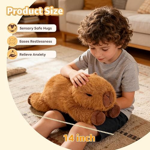Onsoyours Original Capybara Microwavable Stuffed Animal, Heatable Lavender Scented Capybara Plush for Warmth & Stress Relief - Comfort Plushies Toys for Kids & Adults thumbnail 7