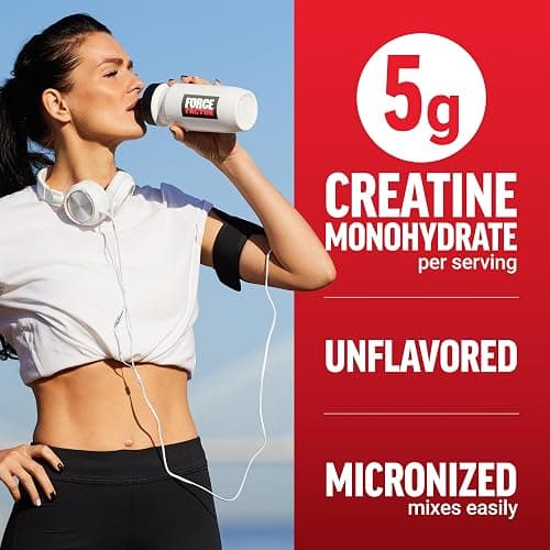 Force Factor Creatine Monohydrate Micronized Powder 500G, 5g Dose to Support Muscle Growth, Strength, Recovery, Cognitive Health & Memory, Unflavored, 100 Servings, 17.6 Oz thumbnail 5
