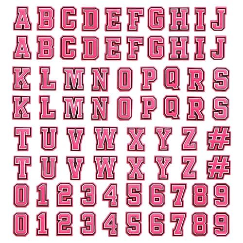 Ckysee 74PCS pink Letters Numbers Shoe Charms for Shoe Decoration, Double A To Z Alphabet 0 to 9 Number DIY Shoes Pins Gifts For Boys Girls Kids Men Women Adults - Image 1