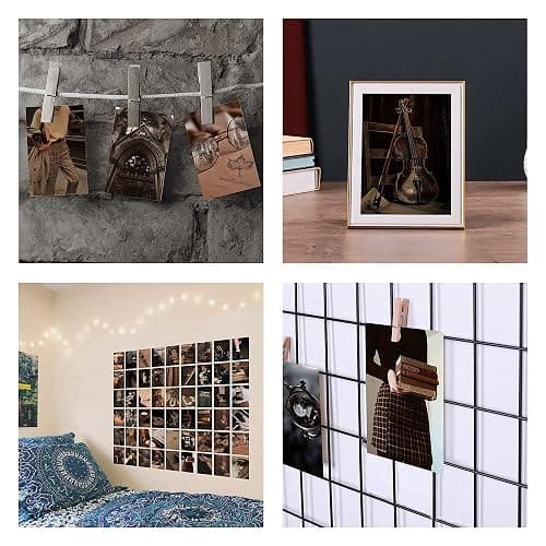 Waschbär Dark Academia Aesthetic Room Decor, 54PCS Dark Academia Aesthetic Pictures Wall Collage Kit, Retro Style Photo Collection Collage Dorm Decor for Teens and Young Adults, Wall Prints Kit, Small Posters for Room Bedroom Aesthetic thumbnail 6