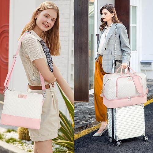 Travel Weekender Bag for Women, 21" Overnight Bag with Shoe Compartment 50L Large Travel Duffel Bag Carry On Tote for Weekend, Overnight, Business Trips, Water Resistant thumbnail 7
