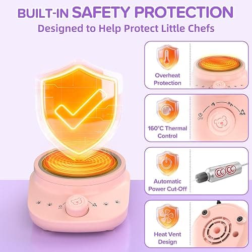 Gotoofun Kids Real Cooking Set with Mini Electric Stove, 45 PCS Montessori Mini Cooking Set with Safe Knife & Kitchen Tools, Cooking Set for Beginner Chef Ages 6-12 Boys & Girls thumbnail 5
