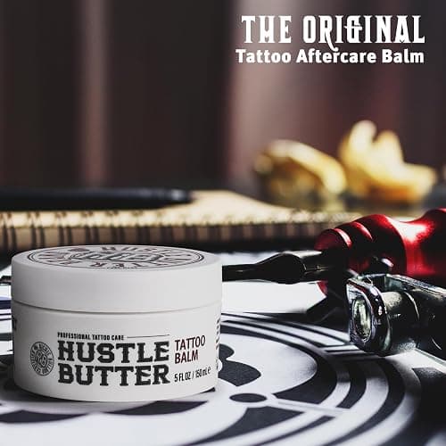 Hustle Butter Tattoo Aftercare 5oz Tattoo Balm, Heals + Protects New Tattoos and Rejuvenates Older Tattoos - 100% Vegan Cream No-Petroleum thumbnail 3