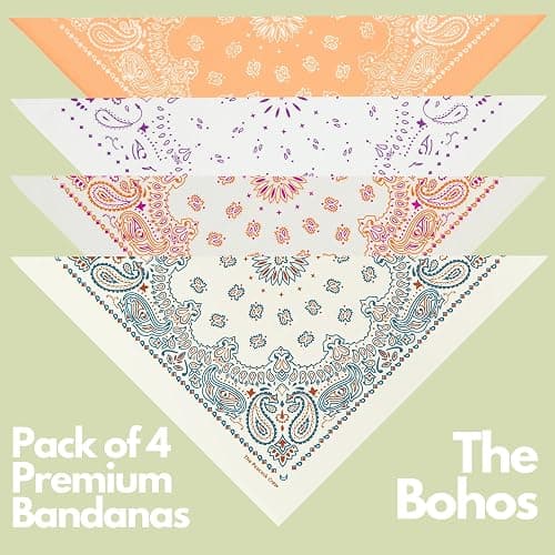 The Peacock Crew Premium Soft Cotton Bandanas Pack for Men and Women Paisley 22 x 22 inches thumbnail 6