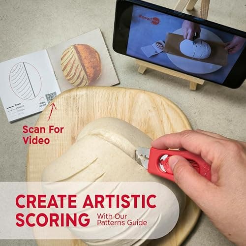 KneadAce Upgraded Extractable & Magnetic Bread Lame Dough Scoring Tool - Professional Sourdough scoring tool for Sourdough Bread baking & Bread Making Tools - Scoring Patterns booklet & 5 Razor Blades thumbnail 6