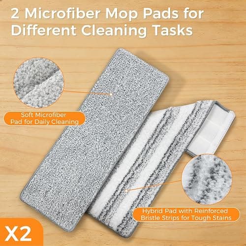 YASHE Mop and Bucket Set with Detachable Space-Saving Bucket, Mop for Floor Cleaning with Wringer, Wall Mop with 360° Rotating Mop Head, 2 Reusable Microfiber Mop Pads thumbnail 4
