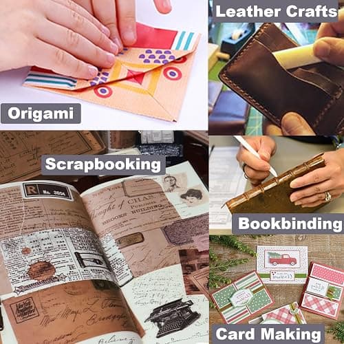 VENCINK Genuine Bone Folder Scoring Folding Creasing Origami Paper Creaser Crafting Tool for DIY Handmade Leather Burnishing, Bookbinding, Scrapbooking, Paper Cards Crafts (100% Cattle Bone) thumbnail 5