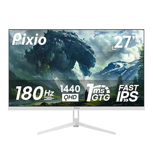Pixio PX278 Wave White 27 inch 180Hz Refresh Rate QHD 1440p Resolution Fast IPS Panel 1ms GTG Response Time White Gaming Monitor with FreeSync - Image 1