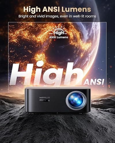 【Bundled with Google TV Stick/4K Supported】Smart Projector with WiFi & Bluetooth, Outdoor & Home TV Movie Projectors with Voice Control, Auto Focus & Keystone, Compatible with Netflix Proyector WiMiUS thumbnail 4
