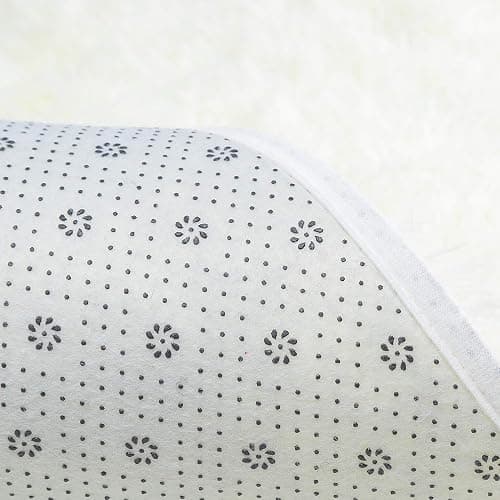 junovo Washable, Non-Slip Area Rug,Oval Fluffy Ultra Soft Area Rugs for Bedroom Plush Shaggy Carpet for Kids Room Bedside Nursery Mats, 2.6 x 5.3ft, Creamy thumbnail 4
