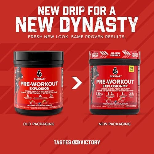 Six Star Pre-Workout Explosion, Fruit Punch (30 Servings) - Preworkout Energy Powder Supplement for Men & Women - Workout Drink Mix with L-Tyrosine & Beta Alanine - Sports Nutrition Products thumbnail 2