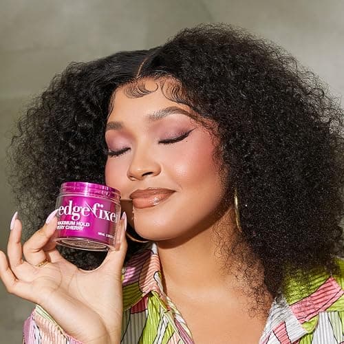 KISS COLORS & CARE Maximum Hold Edge Fixer, Non-Greasy Gel Formula Infused With Biotin B7, 24 Hour Hold, ‘Very Cherry’ Scented, 3.38 Fl. Oz. (100 ml) thumbnail 4