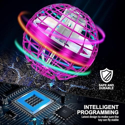 Hoofun Boomerang Hover Ball - 2024 Flying Orb Ball Toys with RGB Lights, 360° Rotating Flying Spinner Mini Drone, Magic Ball Toy, Cool Stuff for Boys Girls Teenager(Purple) thumbnail 3