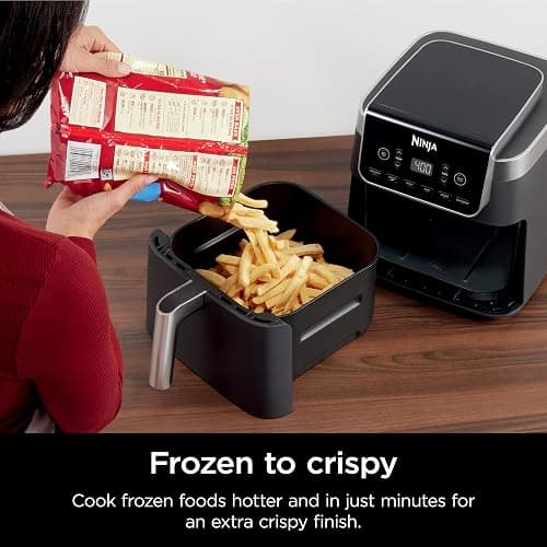 Ninja | Air Fryer | 6.5 QT Pro XL Capacity fits 9lbs of Wings | 6-in-1 Max Crisp, Air Fry, Roast, Bake, Reheat & Dehydrate | Nonstick Basket, Crisper Plate & Recipe Guide | Grey | AF181 thumbnail 6