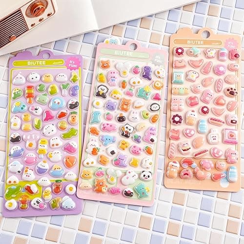 3D Puffy Stickers, 10 Sheets 500+ Kawaii Cute Mini Decorative Bubble Stickers for Phone Case Notebooks Scrapbooks Handbooks Decoration thumbnail 2