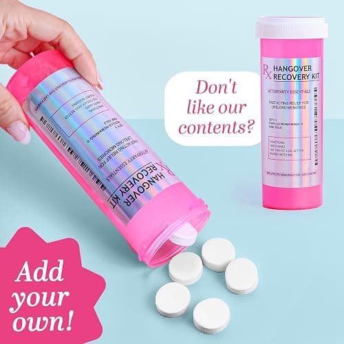 Chug Buddy 1 Pre-Filled Hangover Kit for Bachelorette Party Favors, 21st Birthday Gifts for Her, Bridesmaid Gifts in XL Pink Bottle, Bachelorette Party Accessories, Supplies & Decorations thumbnail 6