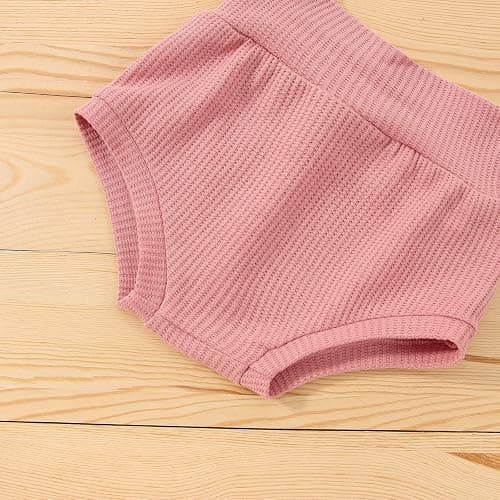 Fernvia Infant Baby Girls Easter Outfits Short Sleeve Rabbit Print Romper Elastic Waist Shorts with Hairband 3Pcs Clothes Set thumbnail 5