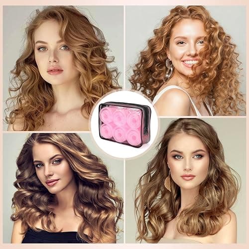 Obeoby 4 Sizes Hair Rollers for Women, Hair Curlers with Clips Comb Curlers for Long Short Curly Hair and Bangs (25, 36, 48, 60mm), Pink Gifts thumbnail 7