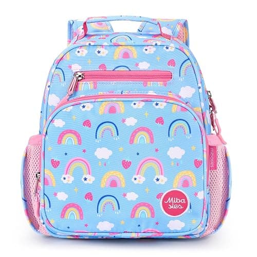 mibasies Toddler Backpack for Girls 2-4: Preschool Kindergarten Backpack - Cute Kids Backpacks for Girls - Rainbow Blue thumbnail 7
