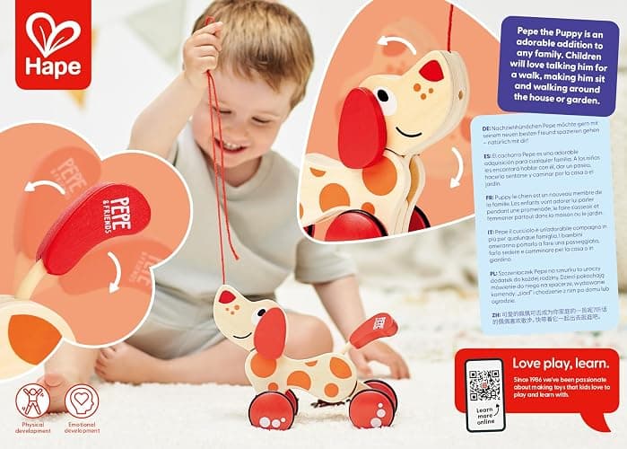 Hape Walk-A-Long Puppy Wooden Pull Toy thumbnail 6