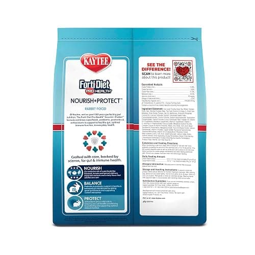 Kaytee Forti-Diet Pro Health Nourish+Protect Adult Rabbit Food, Comprehensive Nutrition Backed by Science, Digestive Health, Immune Support, 5 pounds thumbnail 12