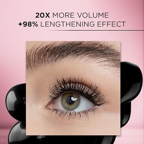 L'Oreal Paris Voluminous Makeup Lash Paradise Mascara, Voluptuous Volume, Intense Length, Feathery Soft Full Lashes, No Flaking, No Smudging, No Clumping, Blackest Black, 0.28 Fl Oz (Pack of 1) thumbnail 4