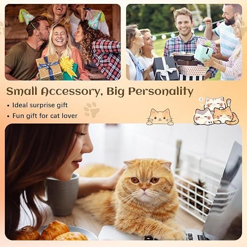 Gerrii 24 Sets 3D Fidget Keychains with Inspirational Cards Bulk 3D Press Stress Relief Sensory Keychain Gifts Employee Appreciation Positive Gifts for Coworkers Teacher (Colourful,Cat) thumbnail 6