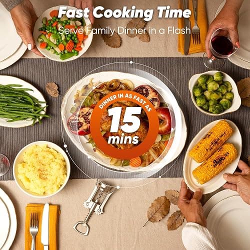 Nuwave Bravo Pro Convection Air Fryer Toaster Oven Combo, 2025 New and Improved, 10-in-1, 50°-450°F Temp Controls, Quick & Even Crisp Technology, 21Qt Capacity, Vanilla Cream, PFAS Free thumbnail 6
