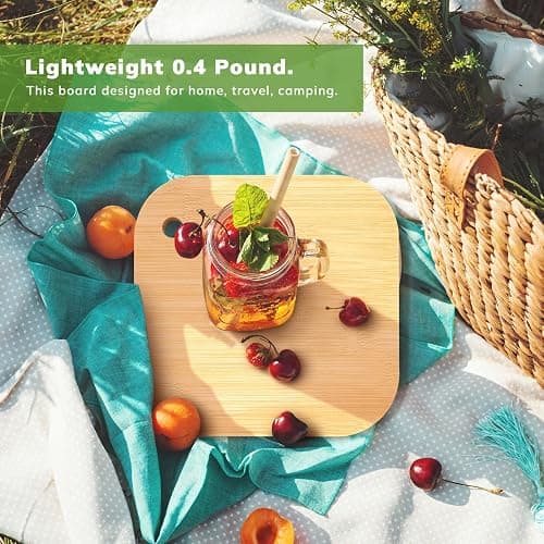 LorisArm Small Bamboo Wood Cutting Board 8"Mini Lightweight Wooden chopping boards for Fruit, Vegetable, Camping Trip. thumbnail 3