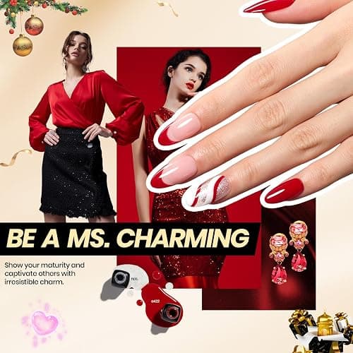 Beetles 85 Pcs Gel Nail Polish Kit with U V Light - 55 Colors Nails Kit Jelly Pink Red Gel Nail Polish Style Manifesto with Base Top Coat for Winter Christmas DIY Manicure Set Gifts for Women Teens thumbnail 5