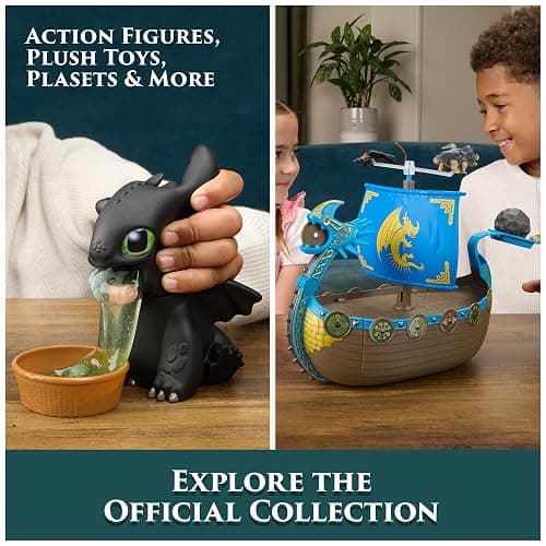 DreamWorks Dragons How to Train Your Dragon, Large Toothless Plush Toy, Stuffed Animal, Movie Merch, Kids Toys, Ages 3 and Up, 18” thumbnail 7