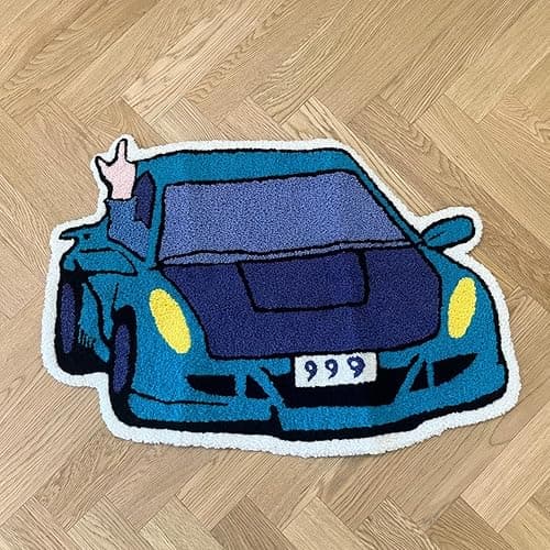 LAKEA Enthusiast Racing Car Shaped Tufting Rug Boy Living Room Bedroom Decor Carpet Embroidered Non-Slip Floor Mat Doormat Home Decor (29.5X19.7inch (75X50cm)) thumbnail 4