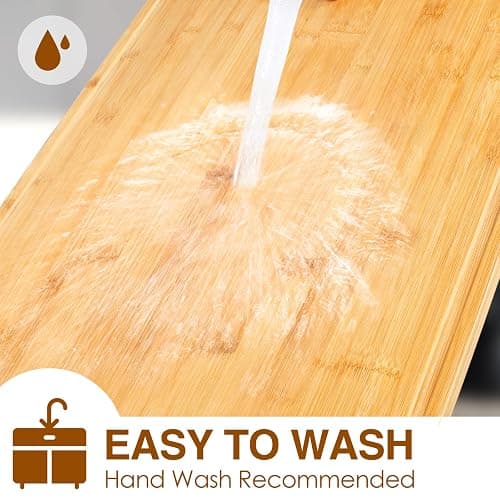 30 x 20 Extra Large Cutting Board, Turkey Carving Board Bamboo Meat Cutting Boards for Kitchen with Juice Groove and Handles Heavy Duty Charcuterie Board, 4XL, Empune thumbnail 7
