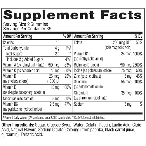 Olly Teen Girl Multi Gummy, Healthy Skin and Immune Support, 15 Essential Vitamins, Biotin, Zinc, Calcium, Chewable Multivitamin, Berry Melon, 35 Day Supply, 70 Count thumbnail 10
